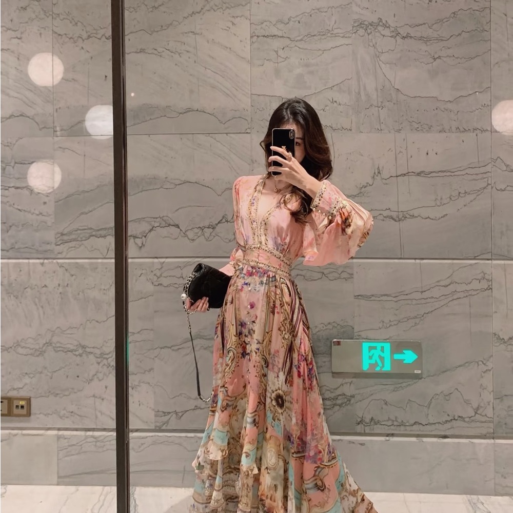 Camilla long button front Dress